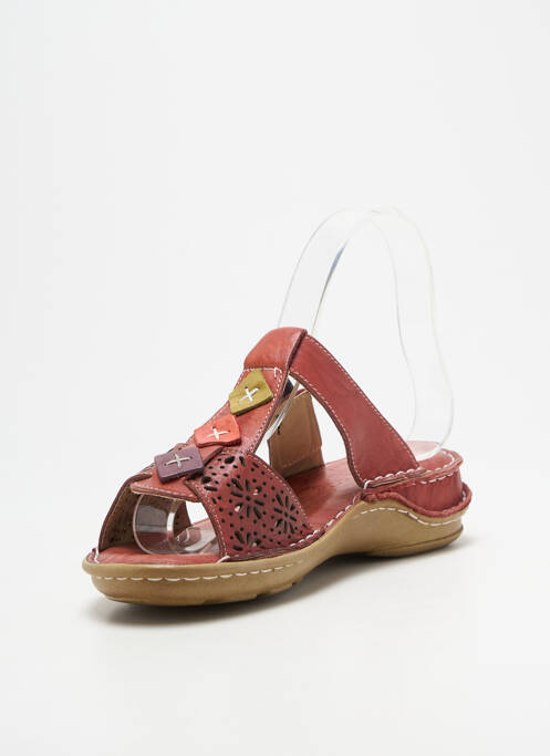 Mulete/saboți vârf deschis toc plat până la 3 cm roșu ELUE PAR NOUS femme