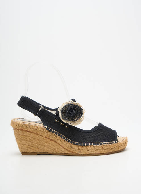 Espadrile vârf deschis toc de 7 la 9 cm negru ELUE PAR NOUS femme