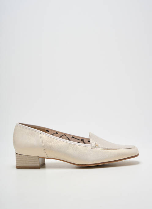 Mocasini țesătură satinată toc plat până la 3 cm auriu OMBELLE femme