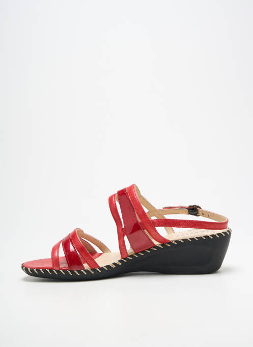 Sandale/pantofi decupați material neted toc de 4 la 6 cm roșu GEO-REINO femme