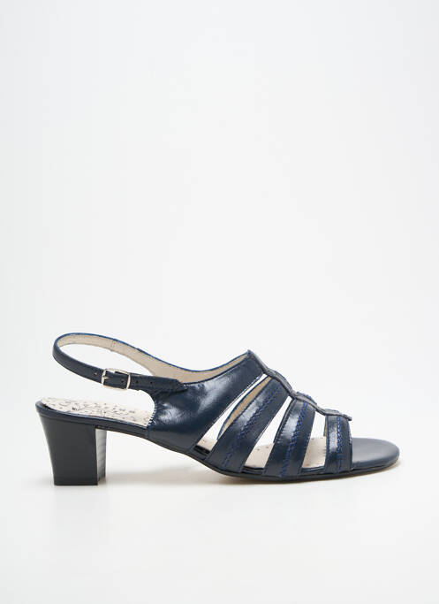 Sandale/pantofi decupați țesătură satinată toc de 4 la 6 cm albastru GEO-REINO femme