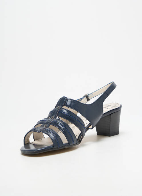 Sandale/pantofi decupați țesătură satinată toc de 4 la 6 cm albastru GEO-REINO femme