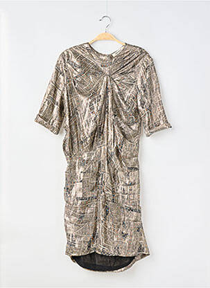 Rochie midi imprimeu fantezie mâneci scurte auriu ISABEL MARANT femeie