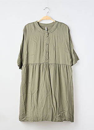 Rochie scurtă mâneci scurte mâneci scurte verde BLANCHEPORTE femeie