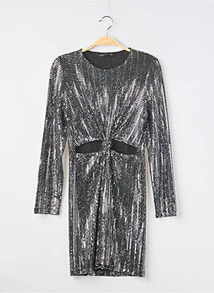 Rochie scurtă mâneci lungi mâneci lungi argintiu ZARA femeie