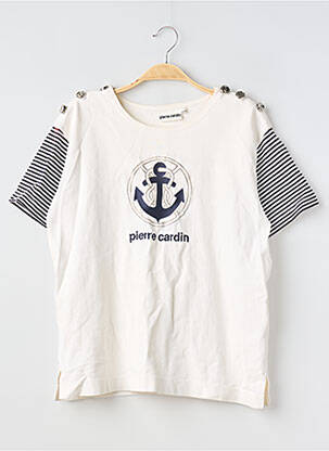 Tricou croială dreaptă mâneci scurte alb PIERRE CARDIN femeie