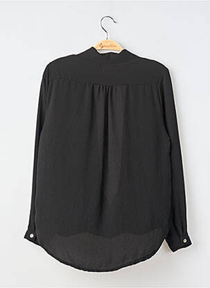 Top țesătură crep mâneci lungi negru MADE IN ITALY femeie