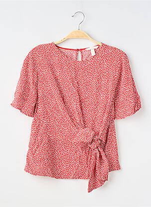 Top țesătură crep mâneci scurte roșu H&M femeie