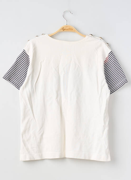 Tricou croială dreaptă mâneci scurte alb PIERRE CARDIN femme