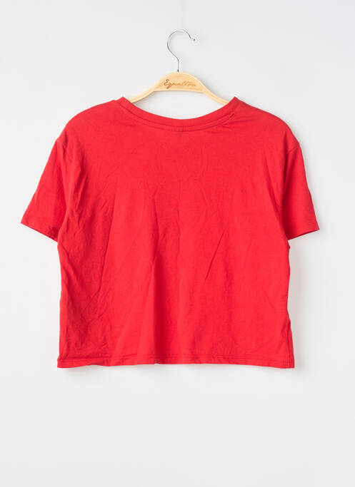 Tricou serigrafie flockată mâneci scurte roșu DIVIDED H&M femme