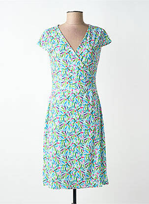 Rochie midi imprimeu fantezie mâneci scurte albastru TELMAIL femeie
