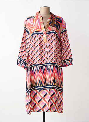 Rochie midi croială fluidă mâneci 3/4 roz BETTY BARCLAY femeie