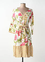 Rochie midi imprimeu floral mâneci lungi bej AGATHE & LOUISE femeie