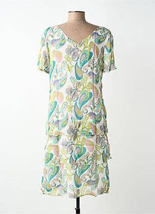 Rochie midi croială fluidă mâneci scurte verde AGATHE & LOUISE femeie