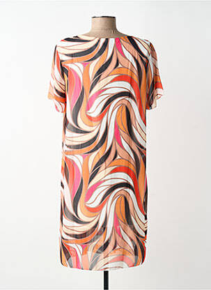 Rochie scurtă mâneci scurte mâneci scurte portocaliu COULEURS DU TEMPS femeie