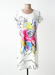 Rochie midi imprimeu fantezie mâneci scurte bej GREGORY PAT femme