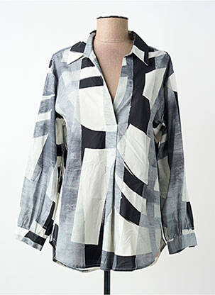 Tunică mâneci lungi imprimeu fantezie gri MARIA BELLENTANI femme