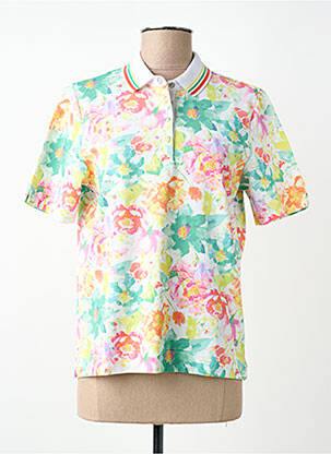 Polo elasticitate mâneci scurte alb JOY OF LIFE femme