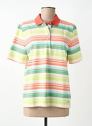 Polo imprimeu dungi mâneci scurte portocaliu JOY OF LIFE femme