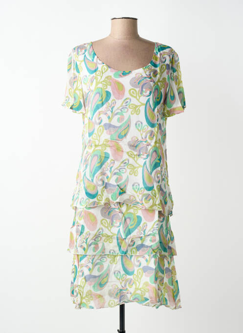 Rochie midi țesătură crep mâneci scurte verde AGATHE & LOUISE femme