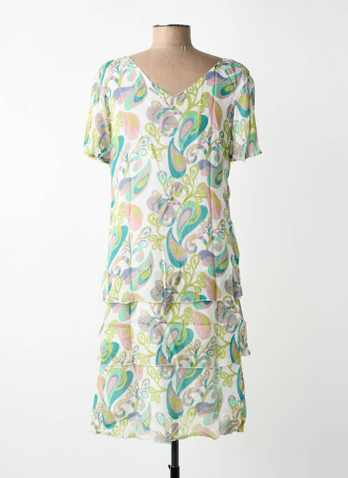 Rochie midi țesătură crep mâneci scurte verde AGATHE & LOUISE femme