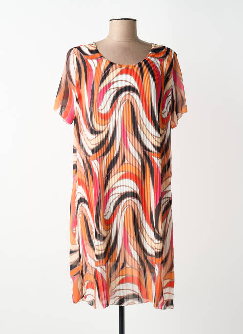 Rochie scurtă mâneci scurte mâneci scurte portocaliu COULEURS DU TEMPS femme