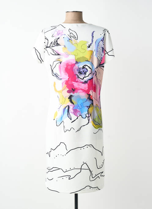 Rochie midi imprimeu fantezie mâneci scurte bej GREGORY PAT femme