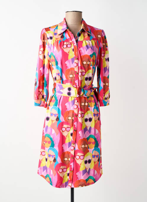 Rochie midi imprimeu fantezie mâneci 3/4 roșu K-DESIGN femme