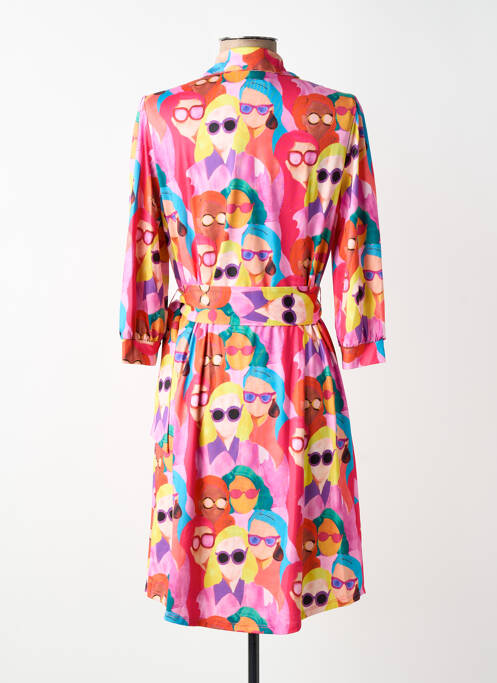 Rochie midi imprimeu fantezie mâneci 3/4 roșu K-DESIGN femme