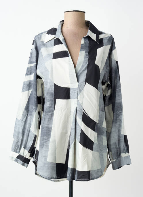 Tunică mâneci lungi imprimeu fantezie gri MARIA BELLENTANI femme