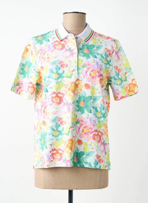 Polo elasticitate mâneci scurte alb JOY OF LIFE femme