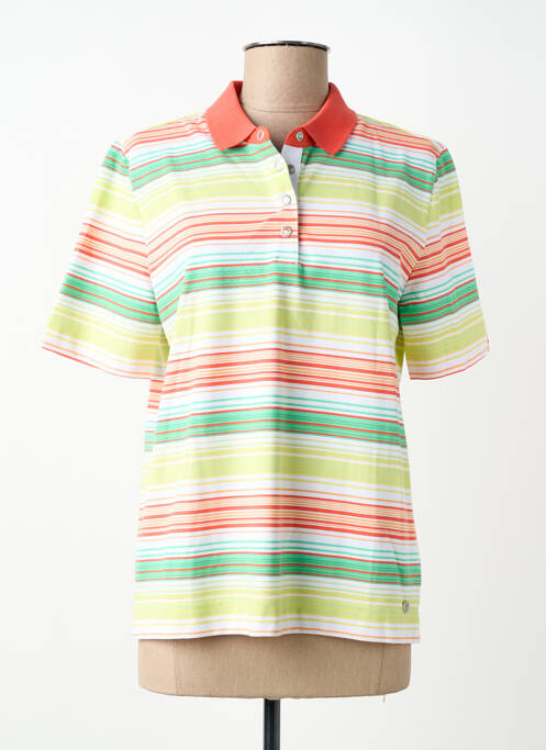 Polo imprimeu dungi mâneci scurte portocaliu JOY OF LIFE femme