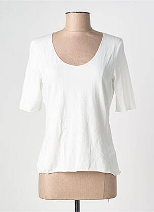 Tricou elasticitate mâneci scurte alb OUI femeie