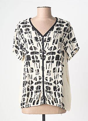 Tricou imprimeu fantezie mâneci scurte bej KALISSON femme