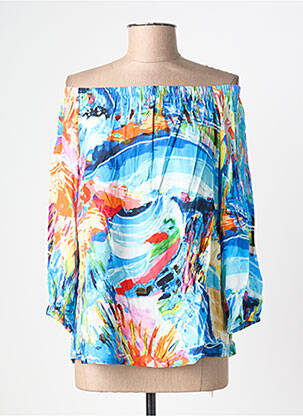 Top imprimeu fantezie mâneci lungi albastru MALOKA femme