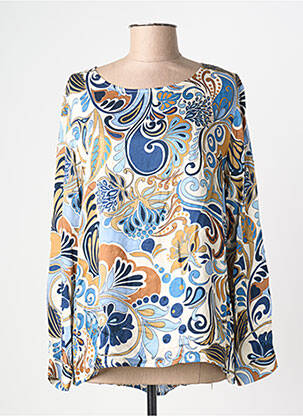 Tricou imprimeu fantezie mâneci lungi albastru VLT'S BY VALENTINA'S femme