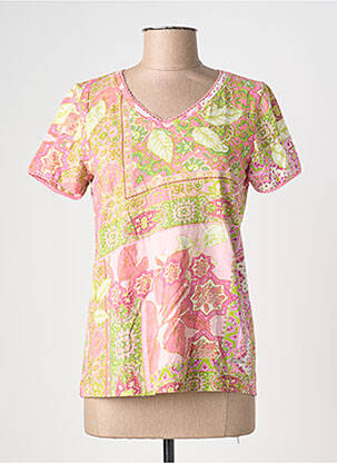 Tricou imprimeu fantezie mâneci scurte roz AGATHE & LOUISE femme