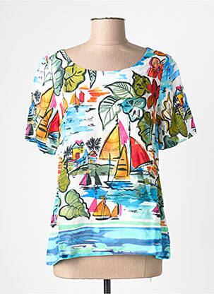 Tricou imprimeu fantezie mâneci scurte albastru VLT'S BY VALENTINA'S femme