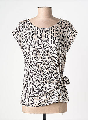 Tricou imprimeu fantezie mâneci scurte bej BARILOCHE femme