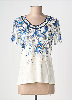 Tricou imprimeu fantezie mâneci scurte alb KALISSON femme