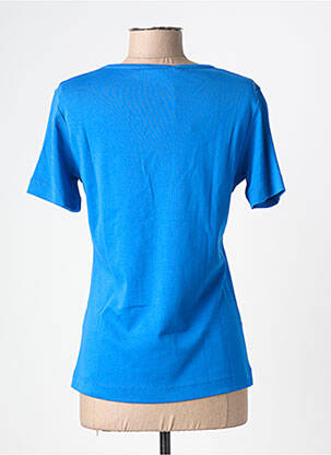 Tricou croială cambrată mâneci scurte albastru KALISSON femeie