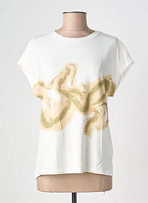 Tricou imprimeu fantezie mâneci scurte alb BRANDTEX femme