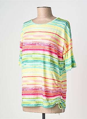 Tricou croială dreaptă mâneci scurte verde JOY OF LIFE femme