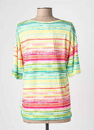 Tricou croială dreaptă mâneci scurte verde JOY OF LIFE femeie
