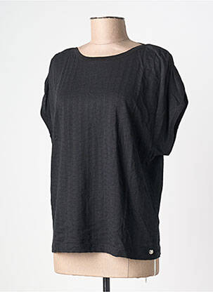 Tricou croială dreaptă mâneci scurte negru JULIE GUERLANDE femme