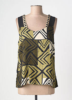 Top imprimeu fantezie fără mâneci verde PAZ TORRAS femme