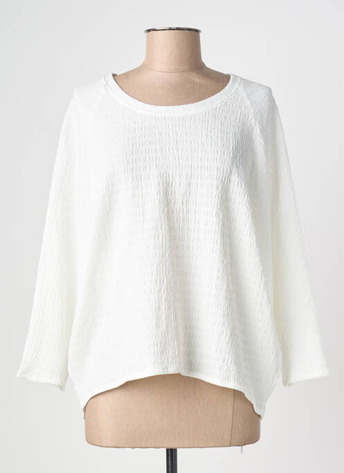 Tricou croială dreaptă mâneci lungi alb POISSONS BLANCS femme