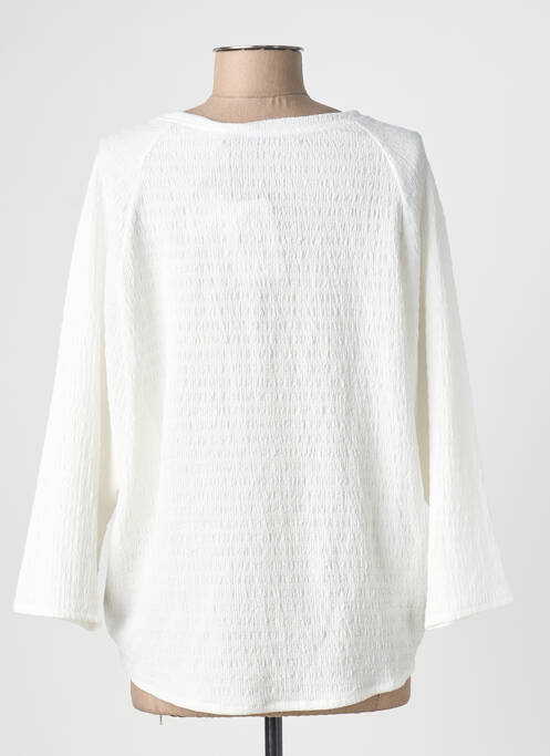 Tricou croială dreaptă mâneci lungi alb POISSONS BLANCS femme