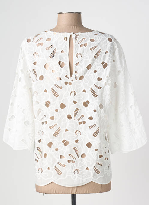 Top guler rotund mâneci 3/4 alb COPENHAGEN femme