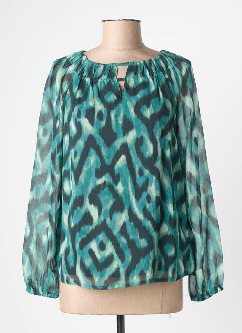 Bluză imprimeu fantezie mâneci lungi verde STREET ONE femme